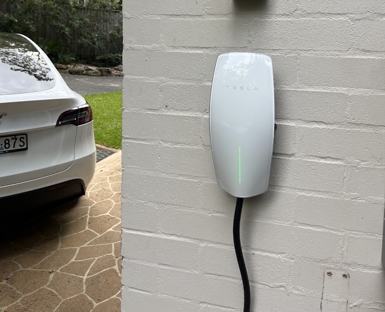 Wall mounted EV charger installation by Photon Electrical & Air