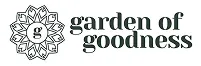 Garden of Goodness brand logo with stylized flower and 'g' letter inside.