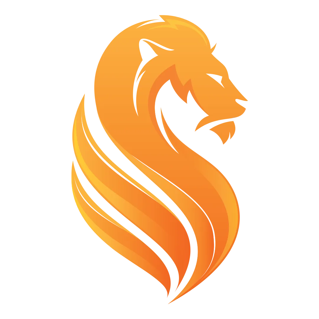 An orange logo of Wandering Lion.