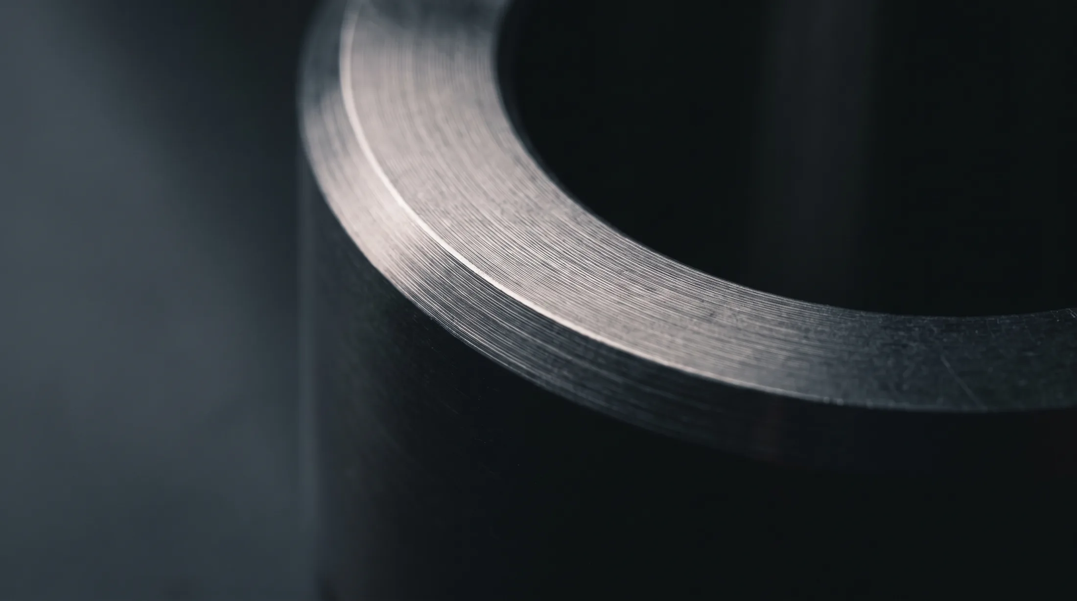 Close-up of a precision-machined metal ring