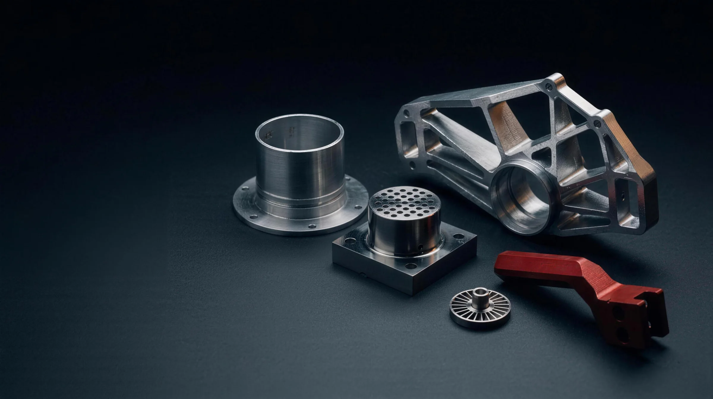 CNC end mill cutting a steel block
