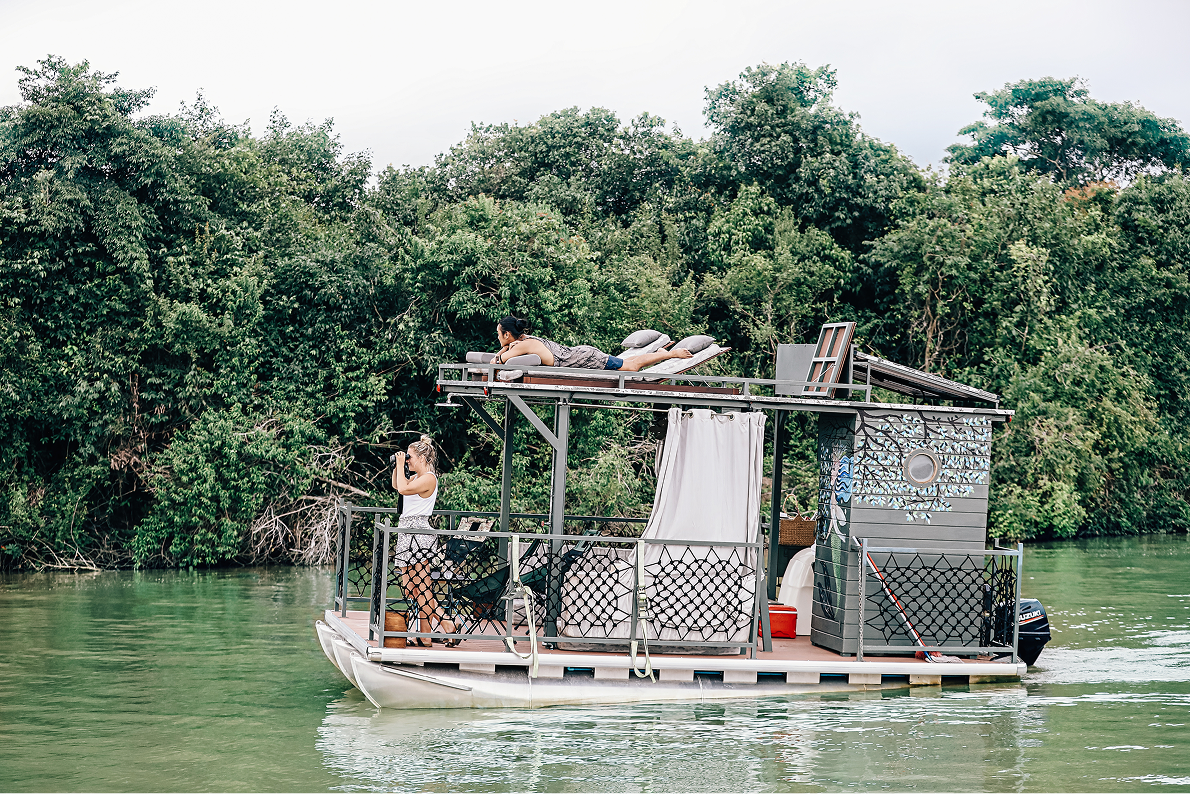 Boat expedition on the river