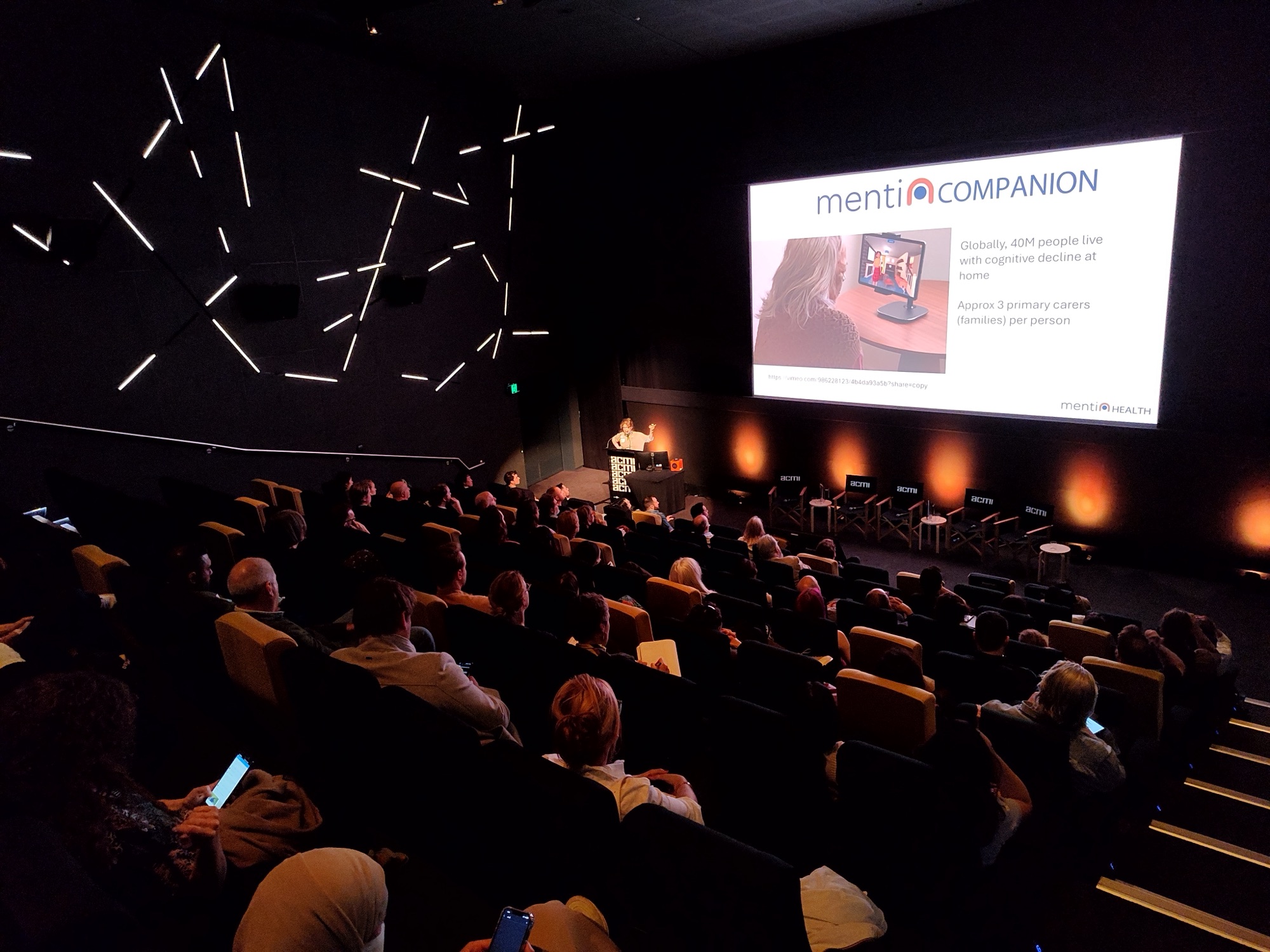 A packed cinema audience at a Games for Change Australia festival session