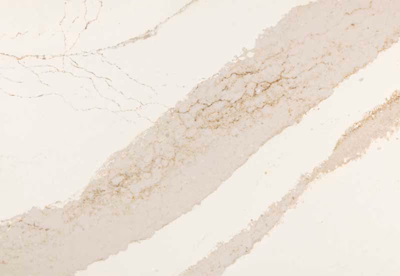 Brittanicca Gold Cool Cambria quartz design at The Cabinet Store showroom in Apple Valley, Minnesota