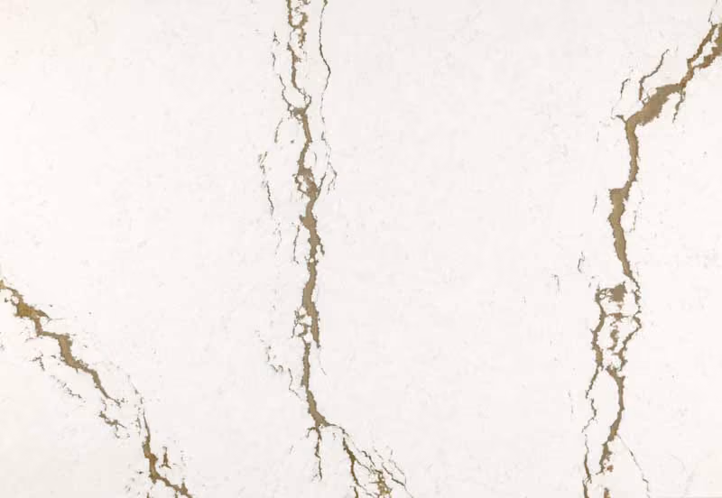 Cambria Berkshire Brass Sculpted quartz countertop slab in The Cabinet Store Cambria showroom, Apple Valley MN