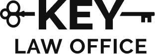 Logo with a black key icon and the text 'KEY LAW OFFICE' in bold capital letters.