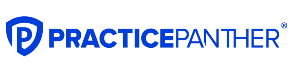 PracticePanther company logo in blue with a shield and letter P on the left