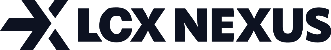Logo mit dem Text LCX NEXUS und einem stilisierten Pfeil nach rechts als Symbol.