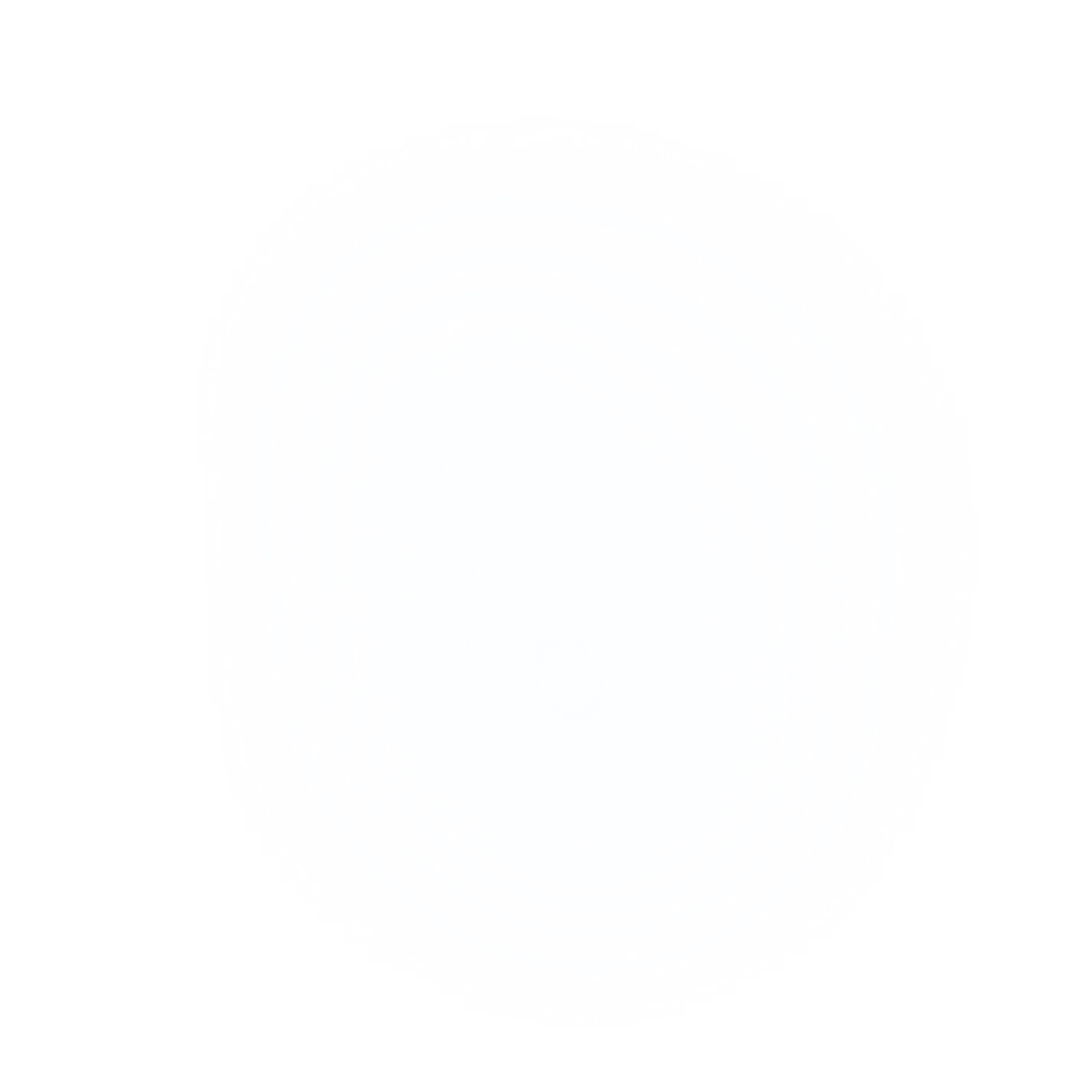 Abstrakte blaue und weiße konzentrische Ringe auf schwarzem Hintergrund, die sich von der Mitte nach außen ausbreiten.