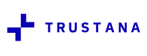 Trustana logo with a blue plus symbol and company name in uppercase letters.