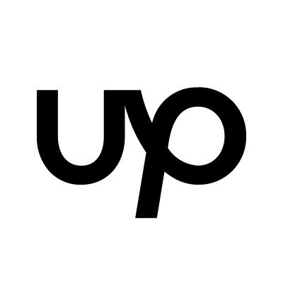 Black lowercase letters 'up' in a minimalist style on a white background.