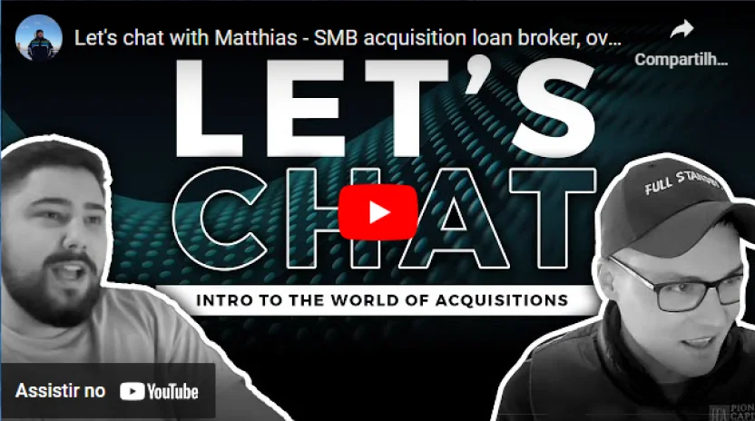 Let's chat with Matthias - SMB acquisition loan broker, over $100m financed