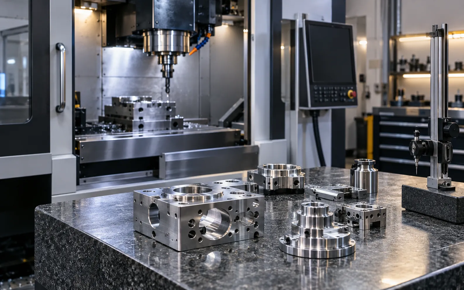 AI-generated representative machining & tooling scene; not the actual borrower or property.