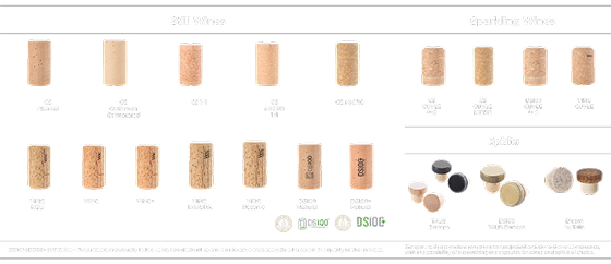 Various types of wine stoppers
