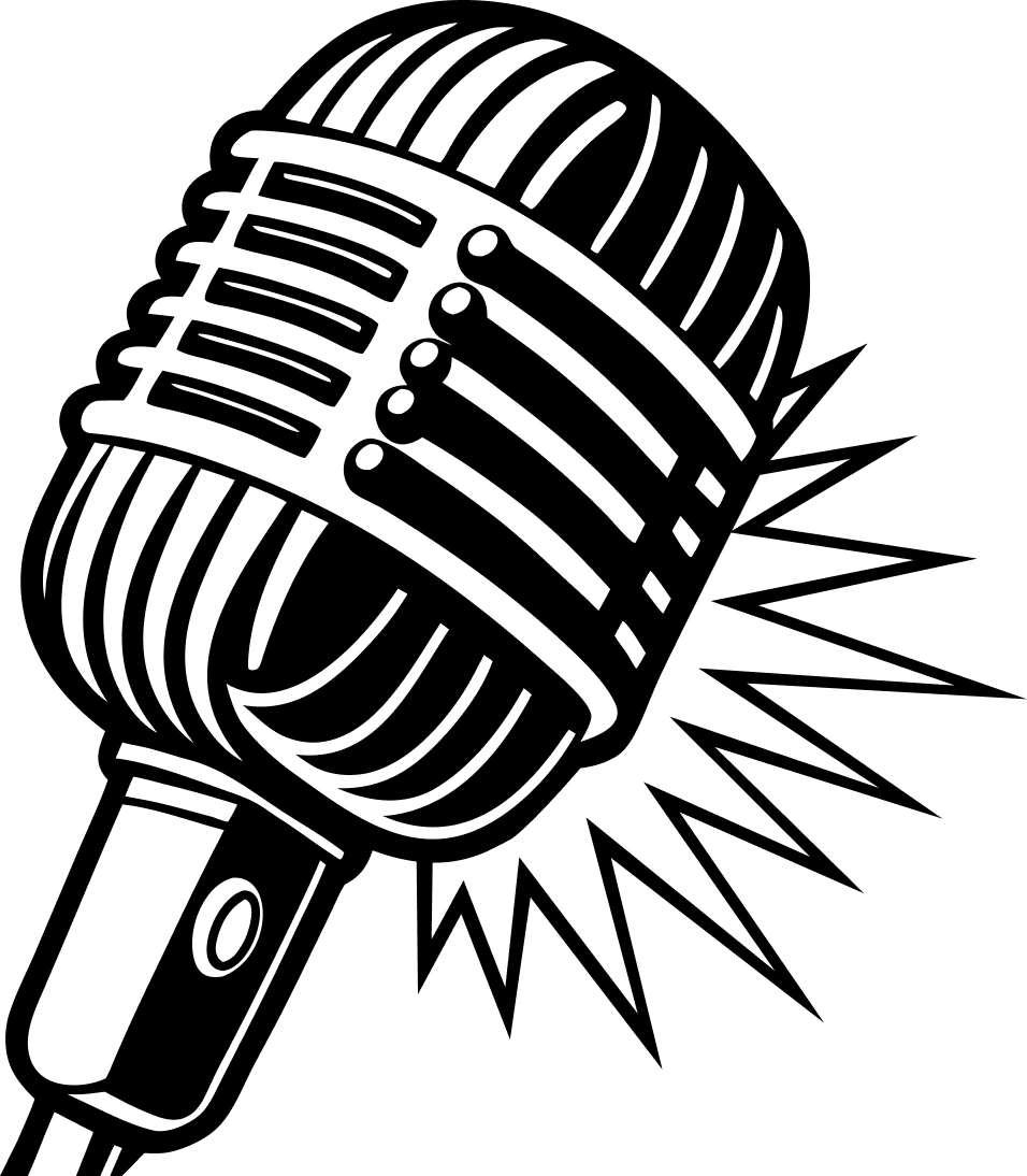 Illustration of a vintage radio microphone