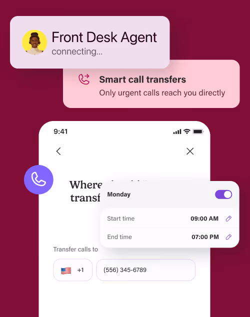 Transfers urgent calls directly to you mobile