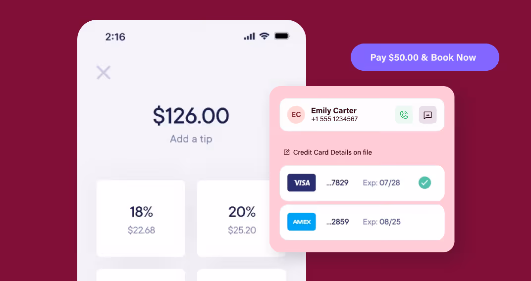 Native payments built into the booking flow