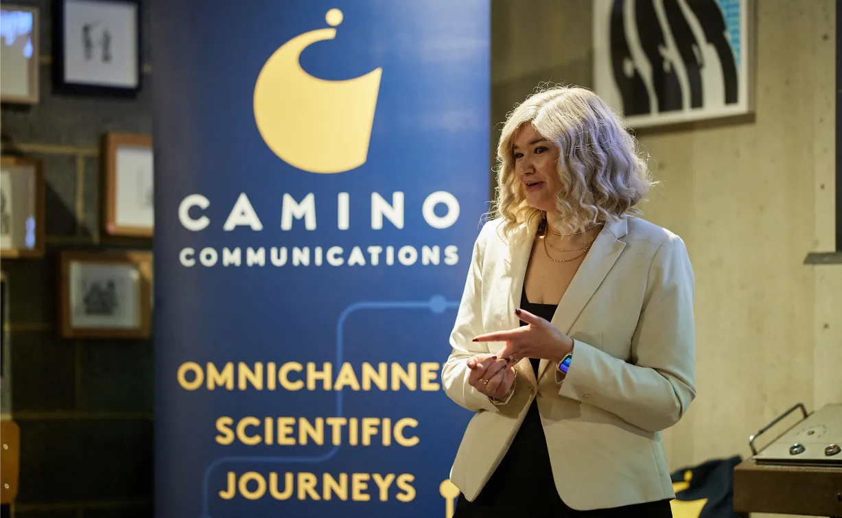 Camino team members giving a presentation.