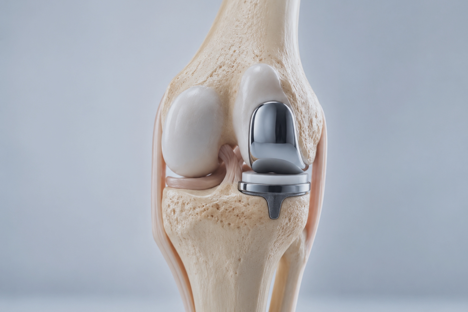 a generated image of a knee joint with a replacement