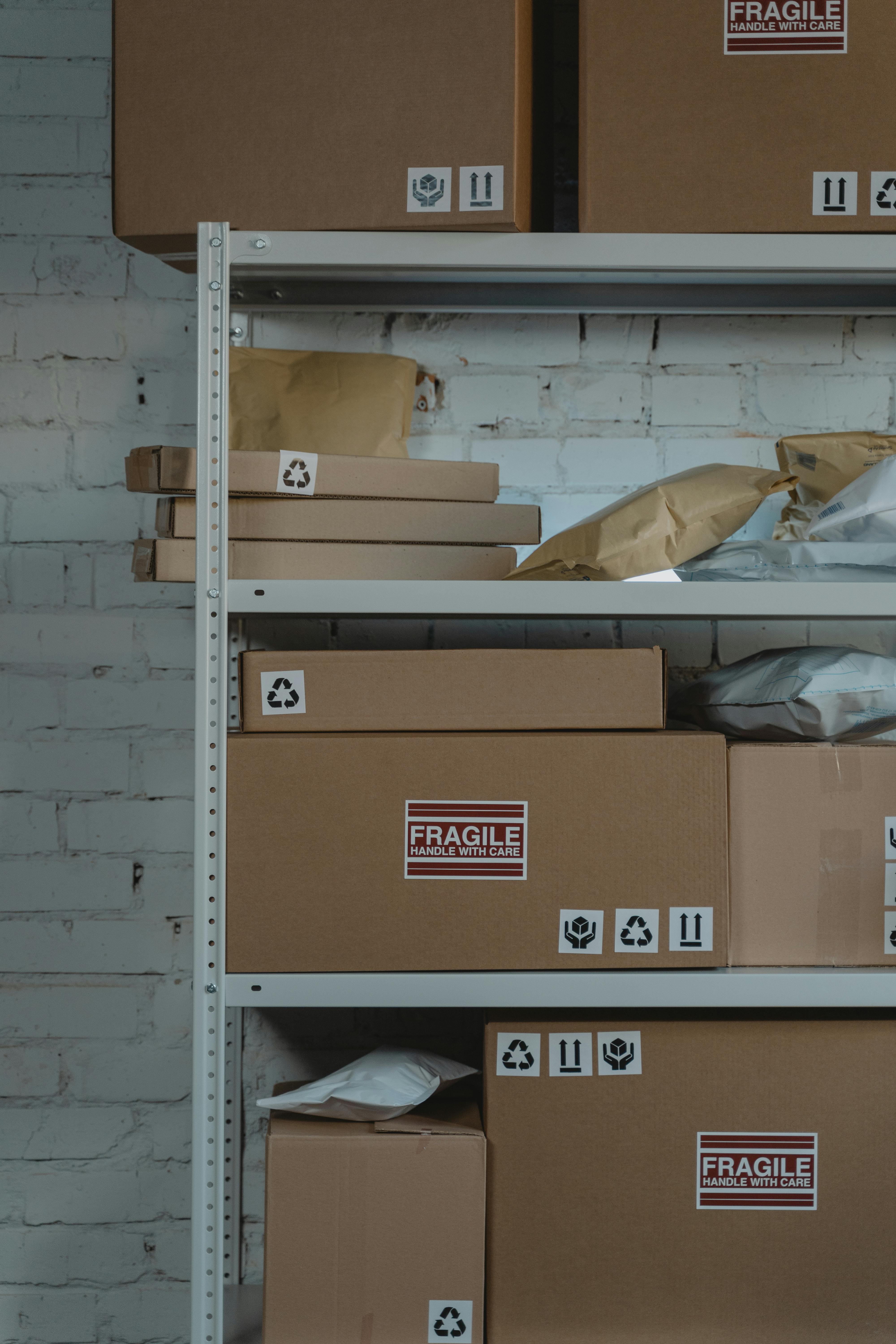 e-commerce fulfillment area with small boxes