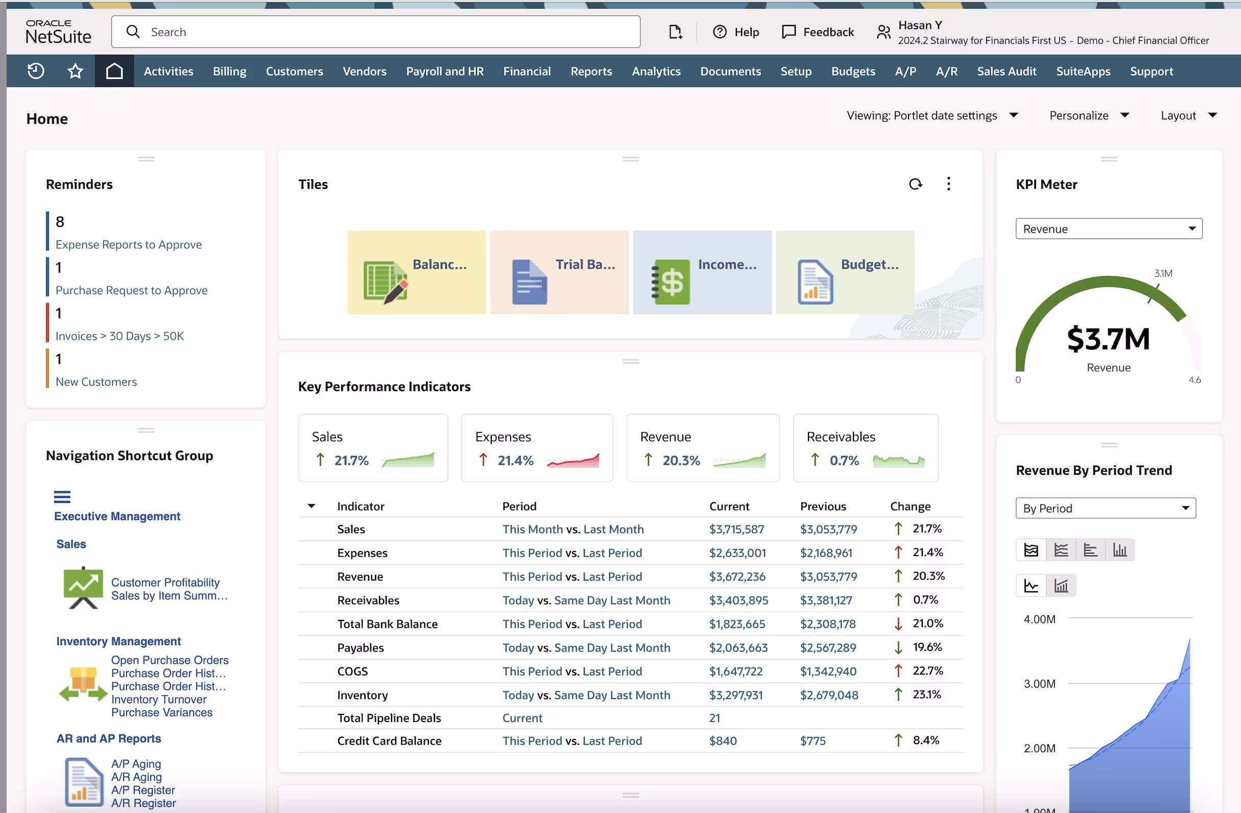 homepage of netsuite