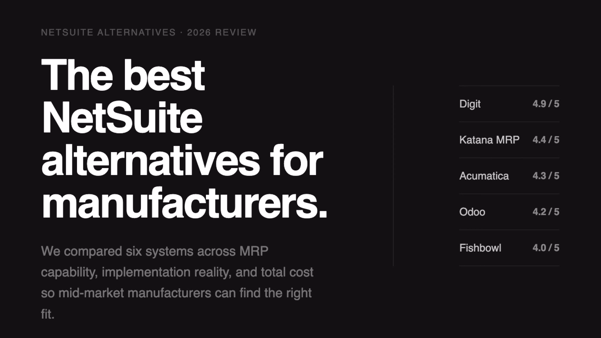 NetSuite Alternatives for Manufacturers: Best ERP & MRP Options in 2026