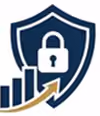 SecureSource shield logo with padlock and rising bar chart