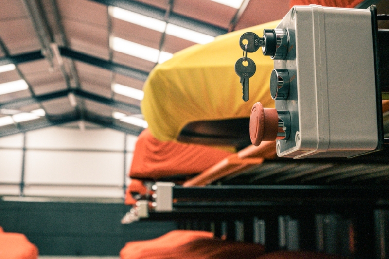 Ramp operations for secure winter storage at Auto Classica.