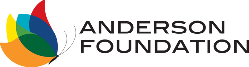 Anderson Foundation logo with colorful abstract leaf design.