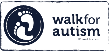 Walk for Autism UK and Ireland logo with footprint icon in a circle.