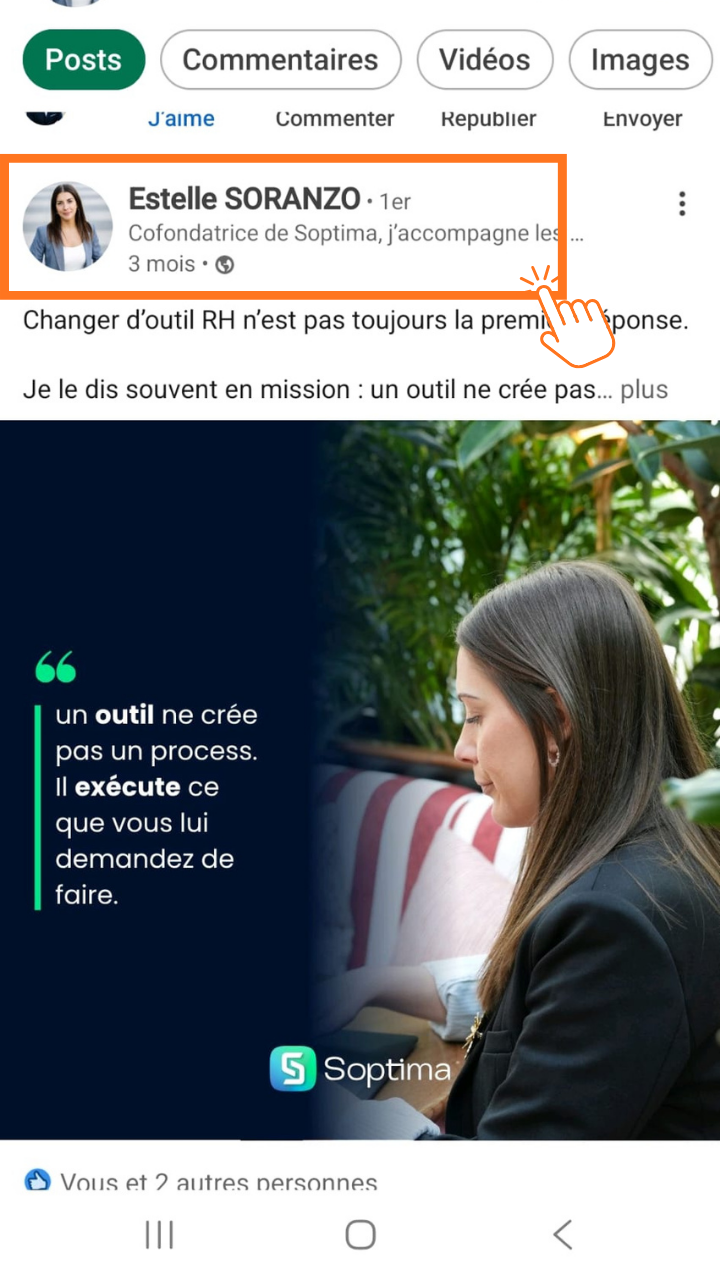 Vue d'un post LinkedIn