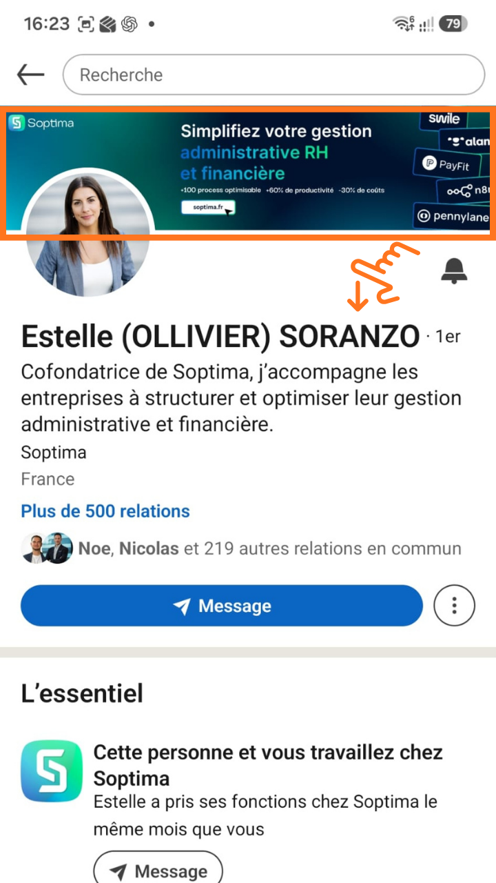 Page LinkedIn profil personnel