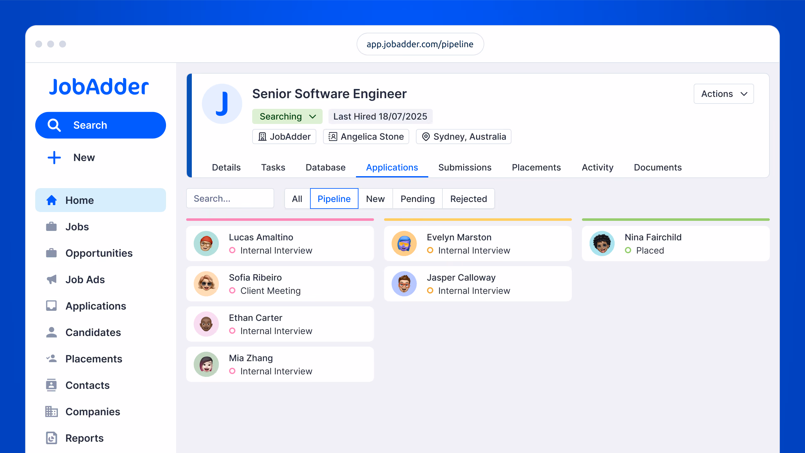 JobAdder product interface