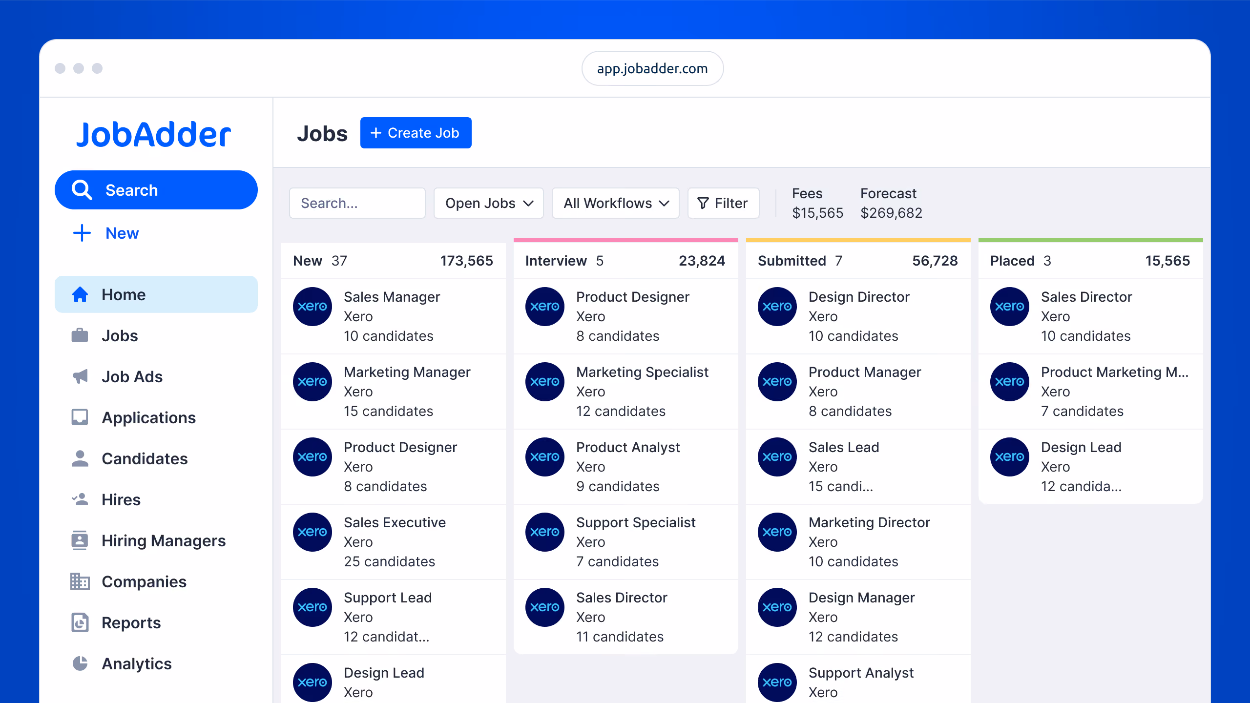 JobAdder product interface