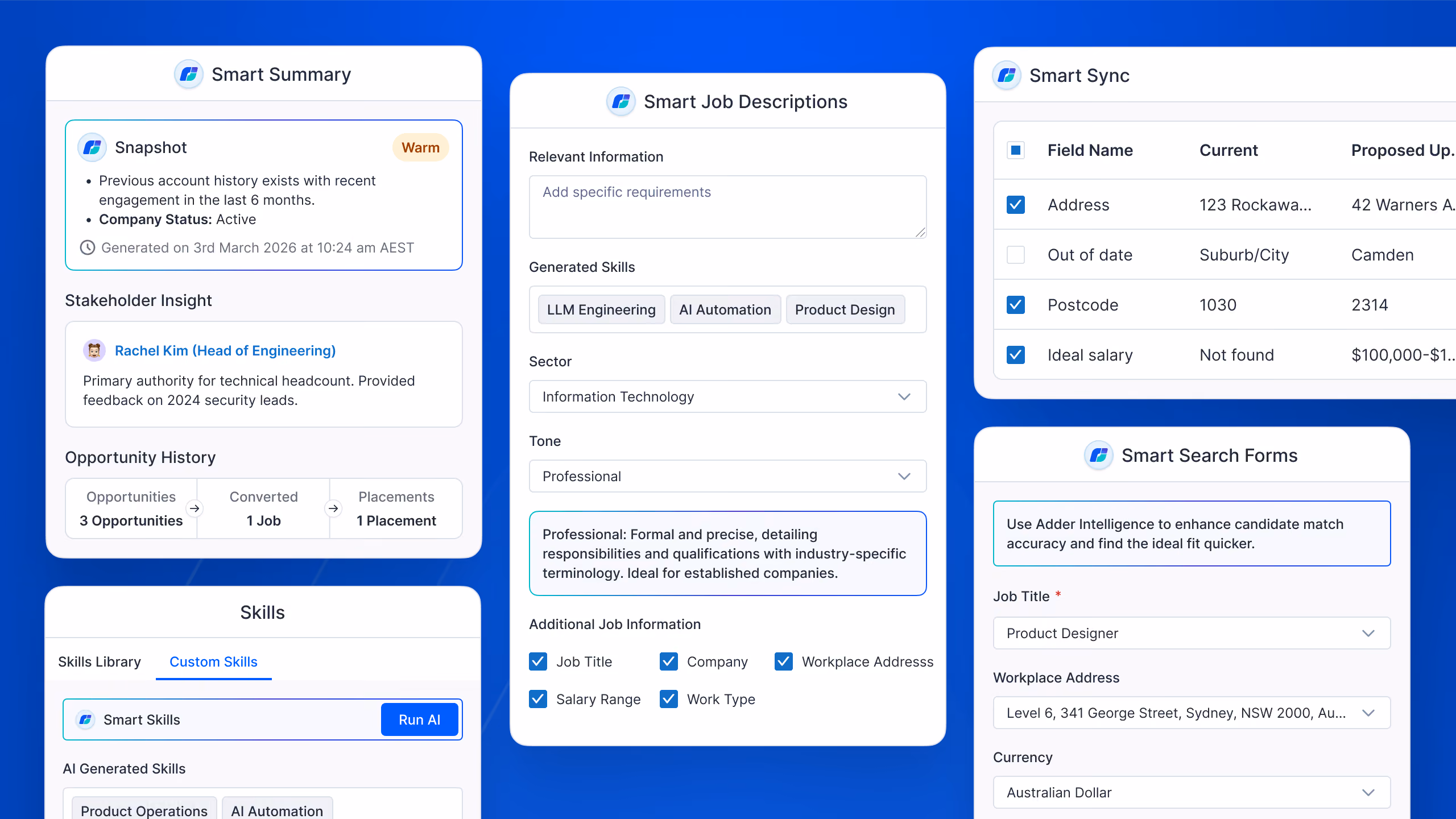 JobAdder product interface