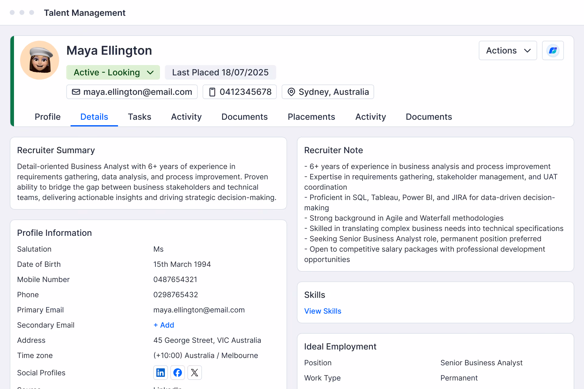 JobAdder product interface