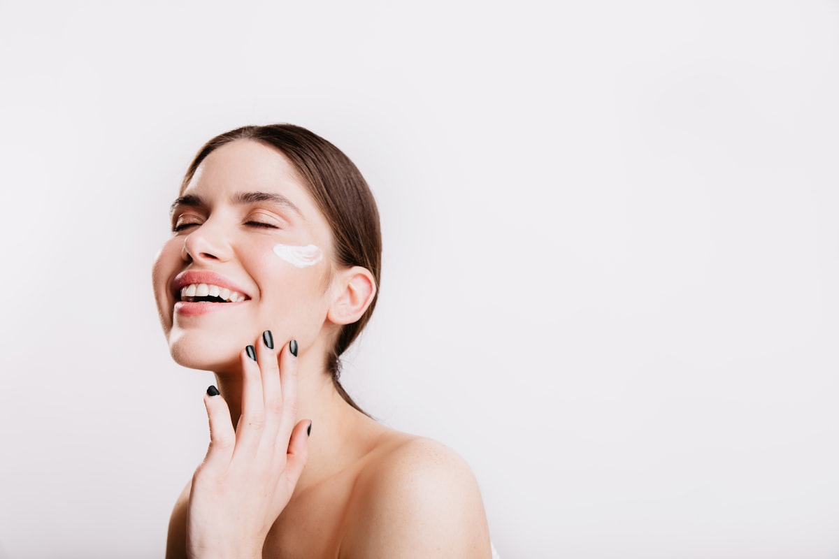 Person with clear, healthy skin