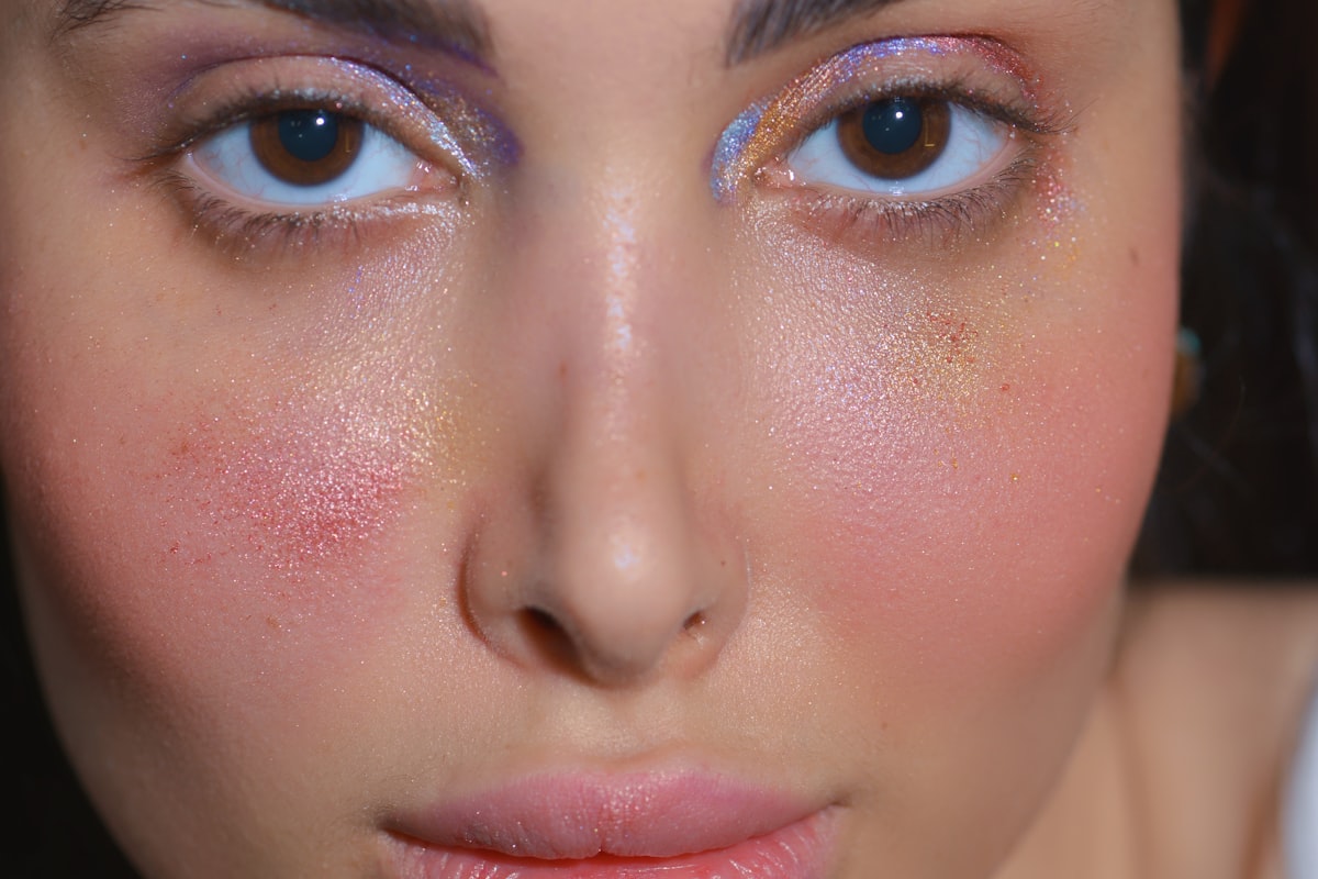 Close-up of a calm, clear complexion