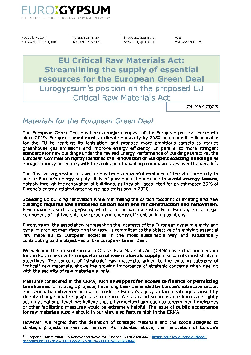 EU Critical Raw Materials Act: Streamlining the supply of essential resources for the European Green Deal