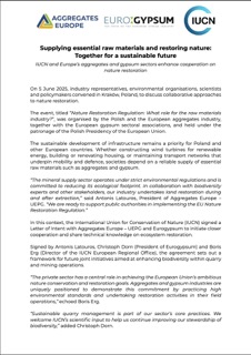 Supplying essential raw materials and restoring nature: Together for a sustainable future