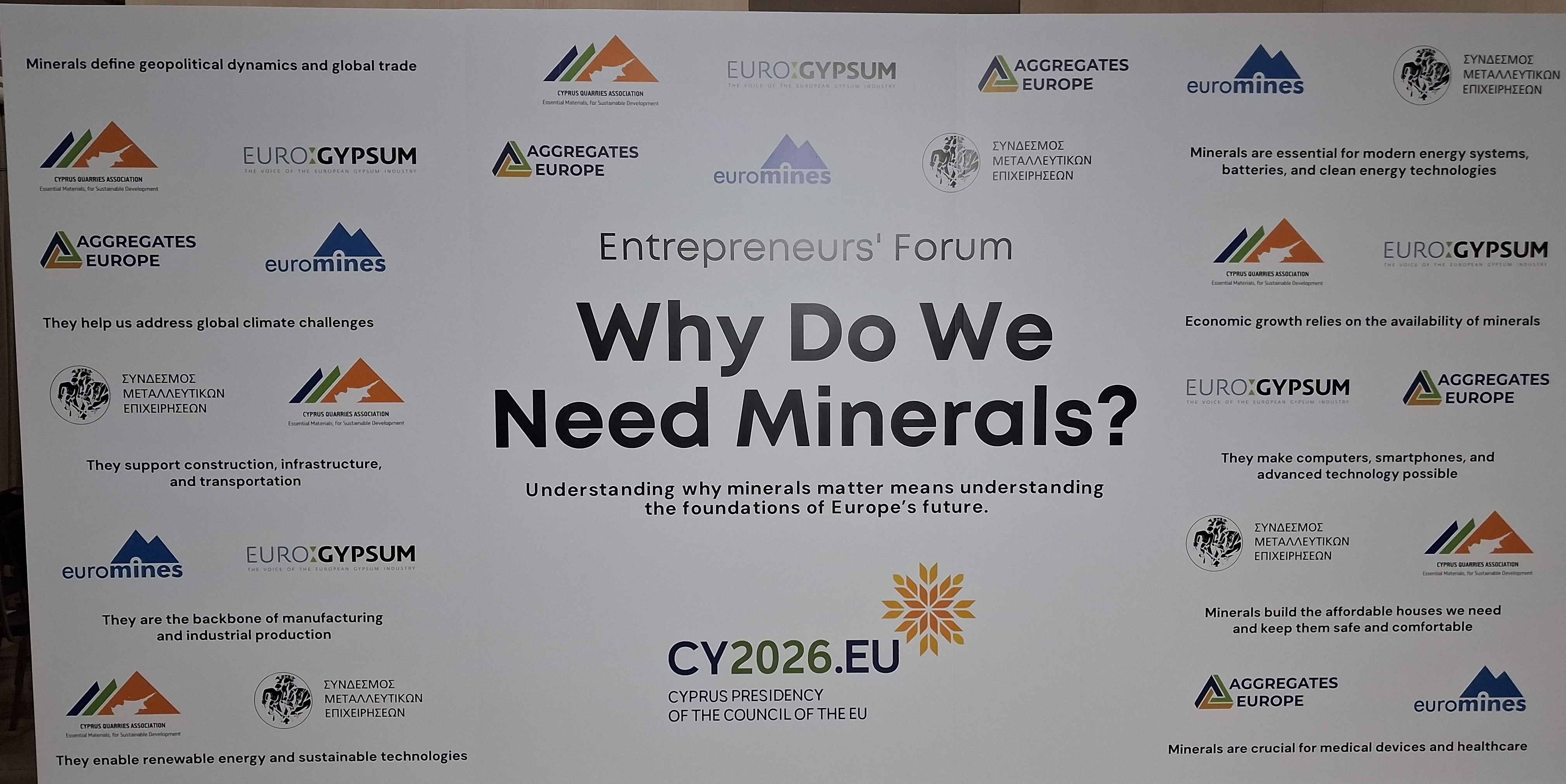 Entrepreneurs Forum in Larnaca: Why do we need minerals?