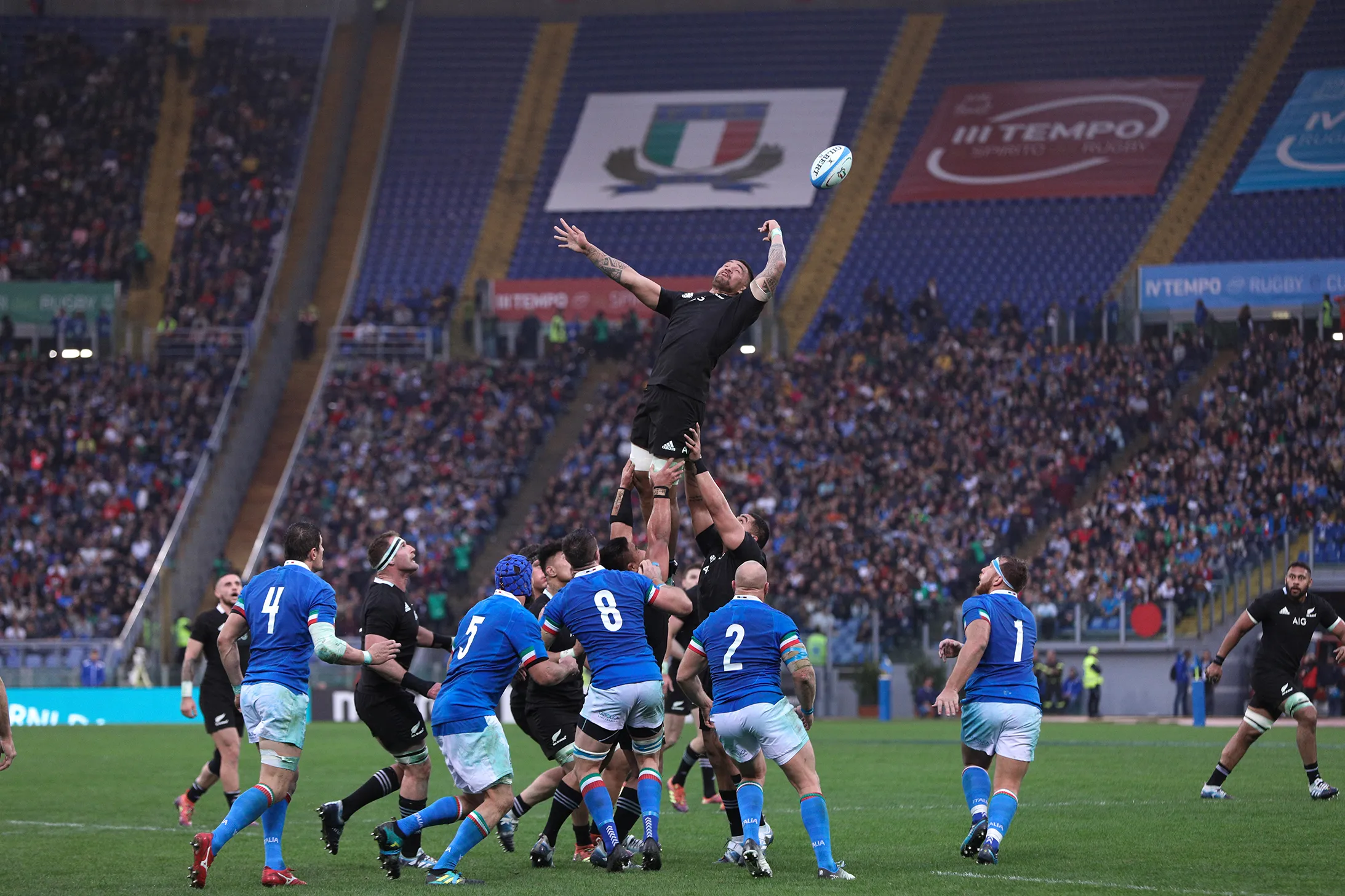All Blacks-team op het veld tijdens een wedstrijd