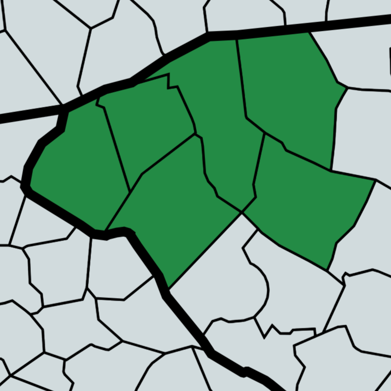 Service area map showing Greenville and surrounding locations