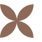 Four symmetrical brown leaf shapes arranged in a circular pattern forming a flower-like design.