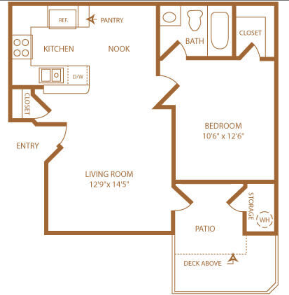 1x1 floor plan