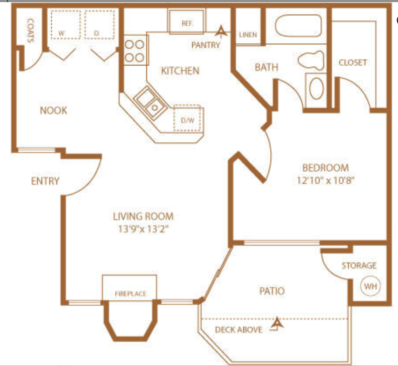 1x1 floor plan