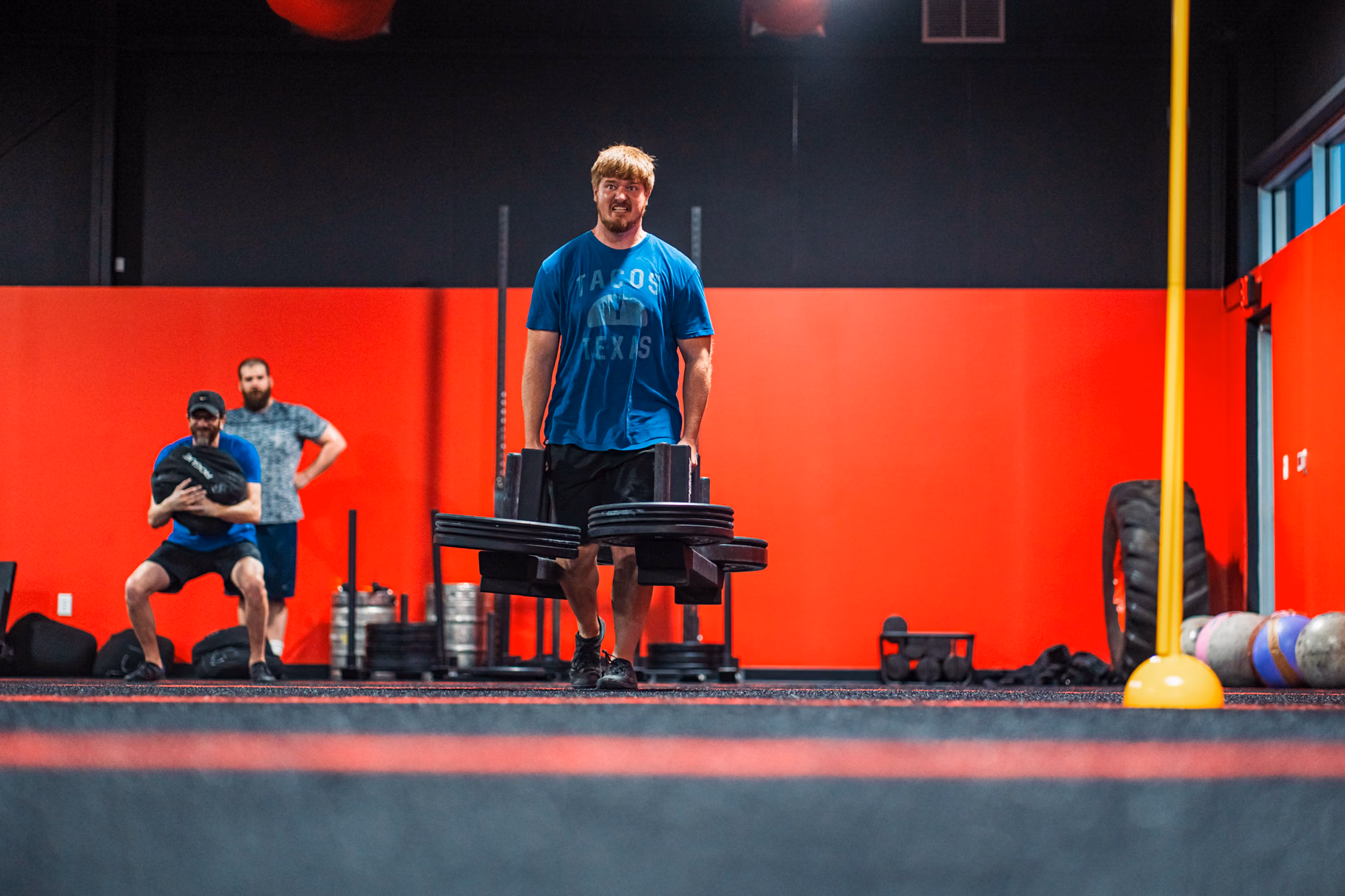 Coach and client at the Kinitro Fitness gym in Houston, TX