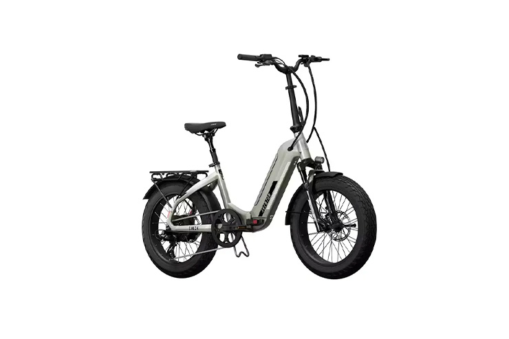 Aventon compact fat-tire e-bike in gray