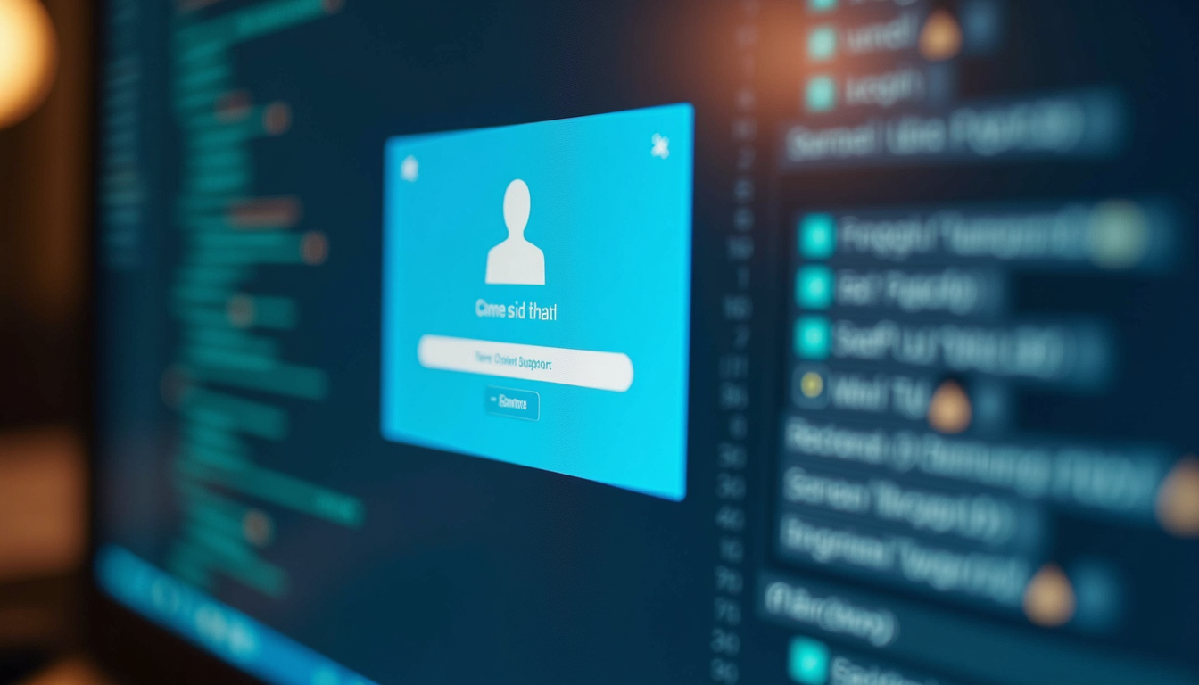 Close-up view of a computer screen showing a live chat support window