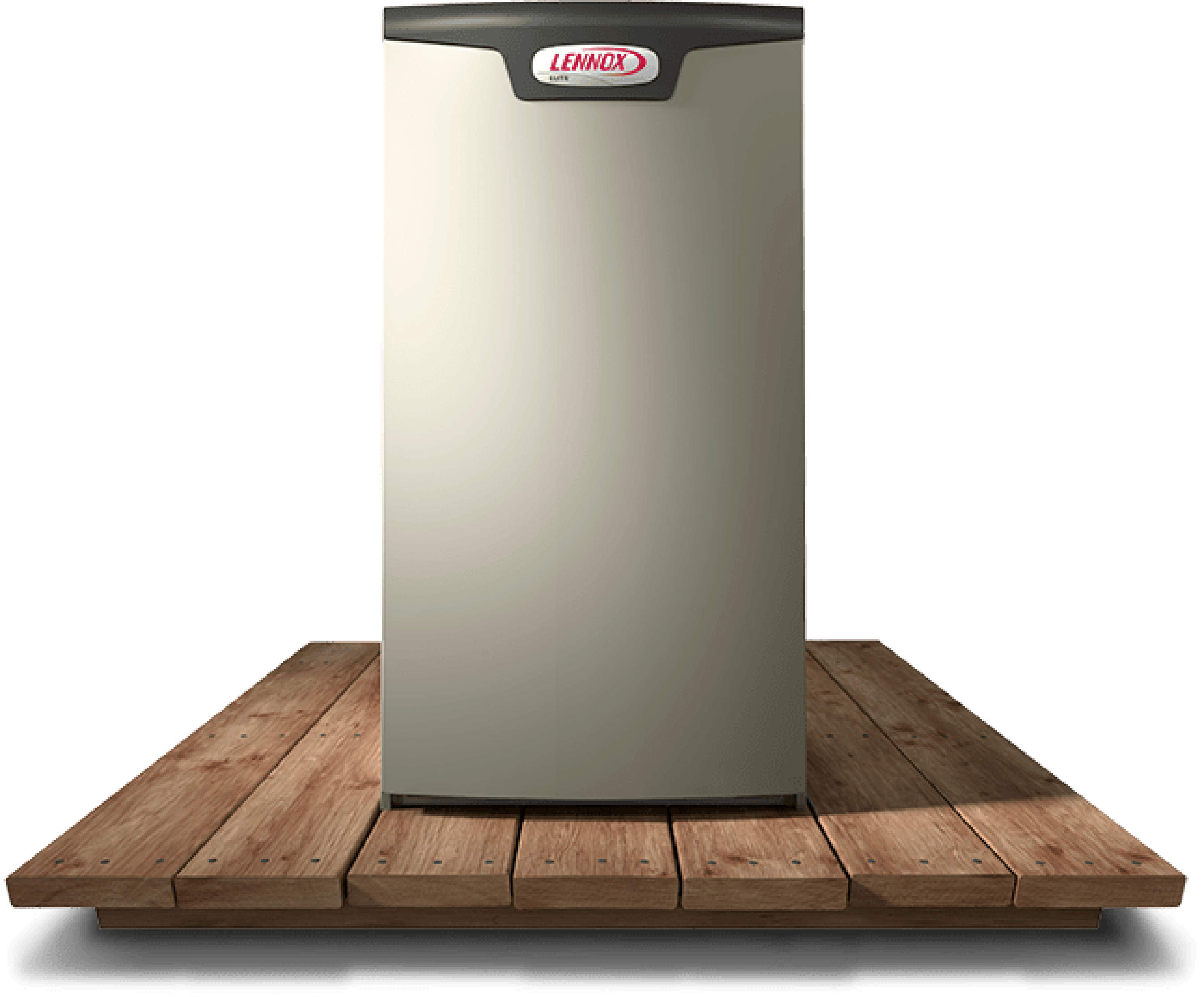 Lennox indoor heating unit on wood flooring for the Air Responders heating service page